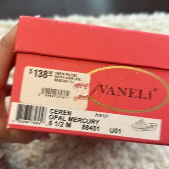 NEW! VANELI ceren puffed silver wedge sandal slides 6.5 - Picture 6 of 8